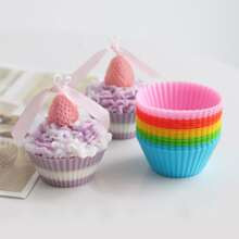 6pcs Muffin Cup Silicone Mold, Cupcake Shaped Candle Mold For DIY Craft | SHEIN