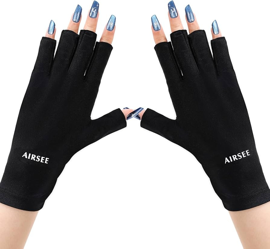 AIRSEE UV Gloves for Nail Lamp,Professional UPF50+ UV Protection Gloves for Manicures Nail Art,Fi... | Amazon (US)