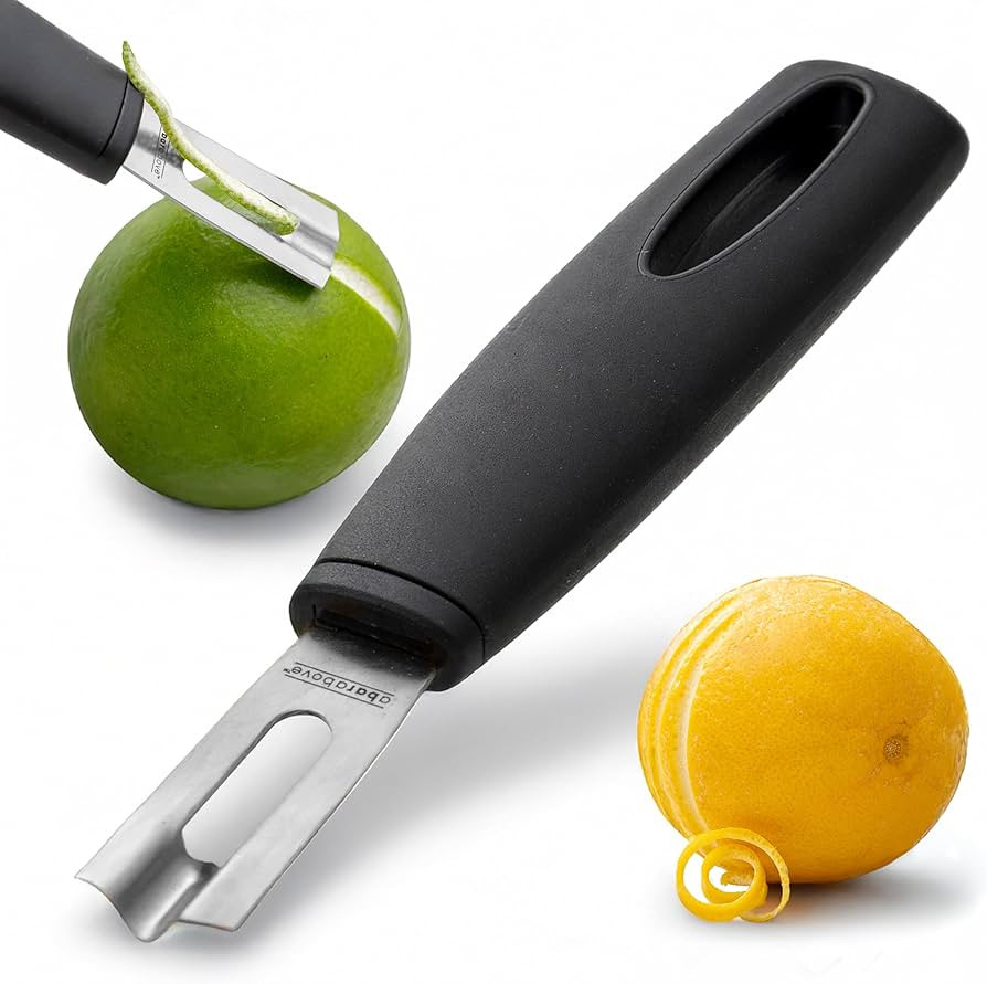 A Bar Above Black Handle Stainless Steel Channel Knife, Chef-Grade Citrus Garnish Tool, Zester an... | Amazon (US)