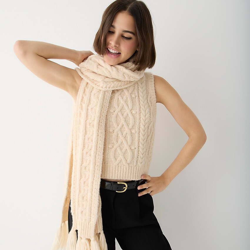 Chunky cable-knit scarf | J. Crew US