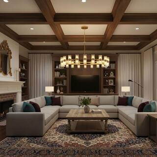 36 in. 36-Light Gold Luxury Double-Ring Round Chandelier Suitable for Dining Rooms and Living Rooms | The Home Depot