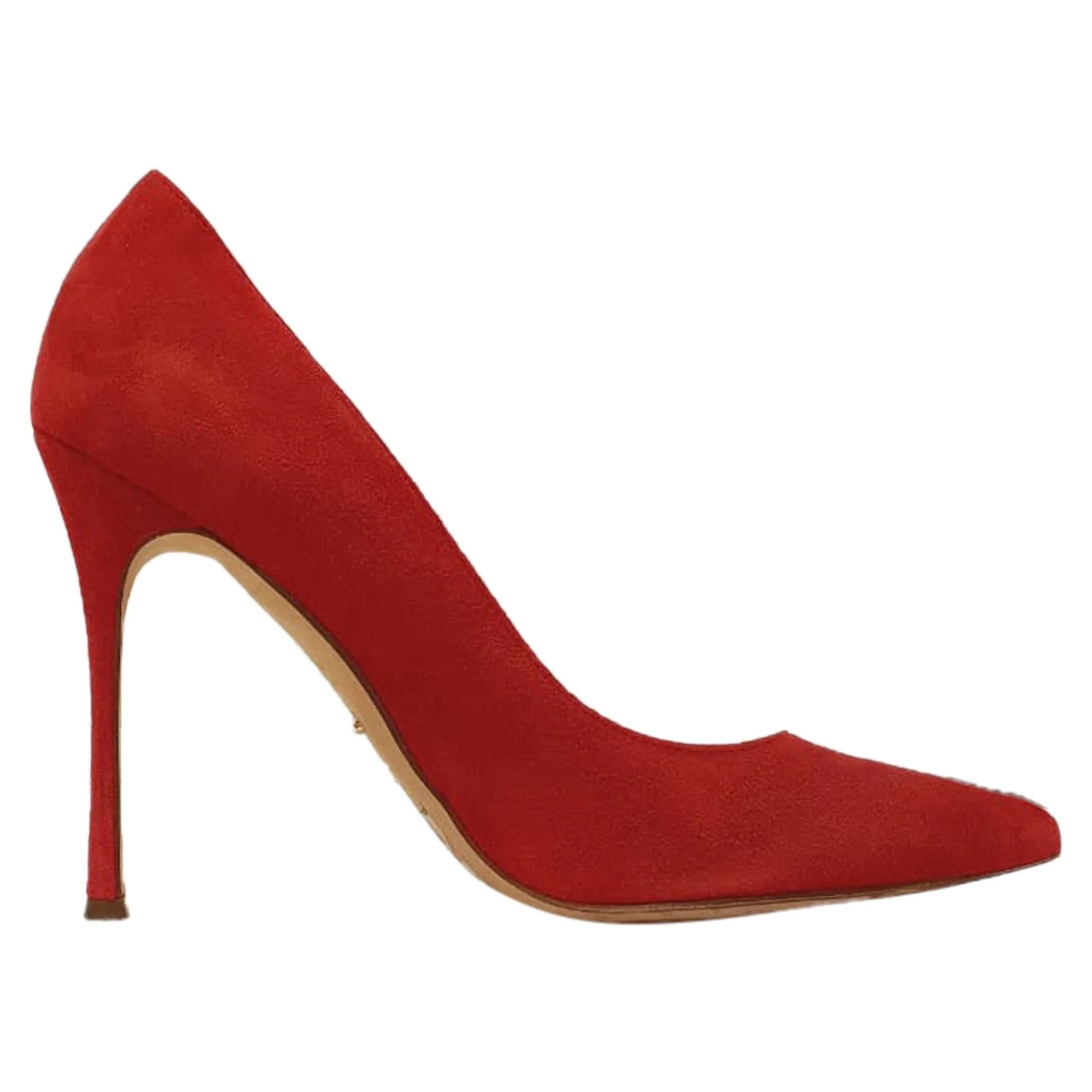 Sergio Rossi Pointed Toe Pumps in Red Suede | Shop Simon