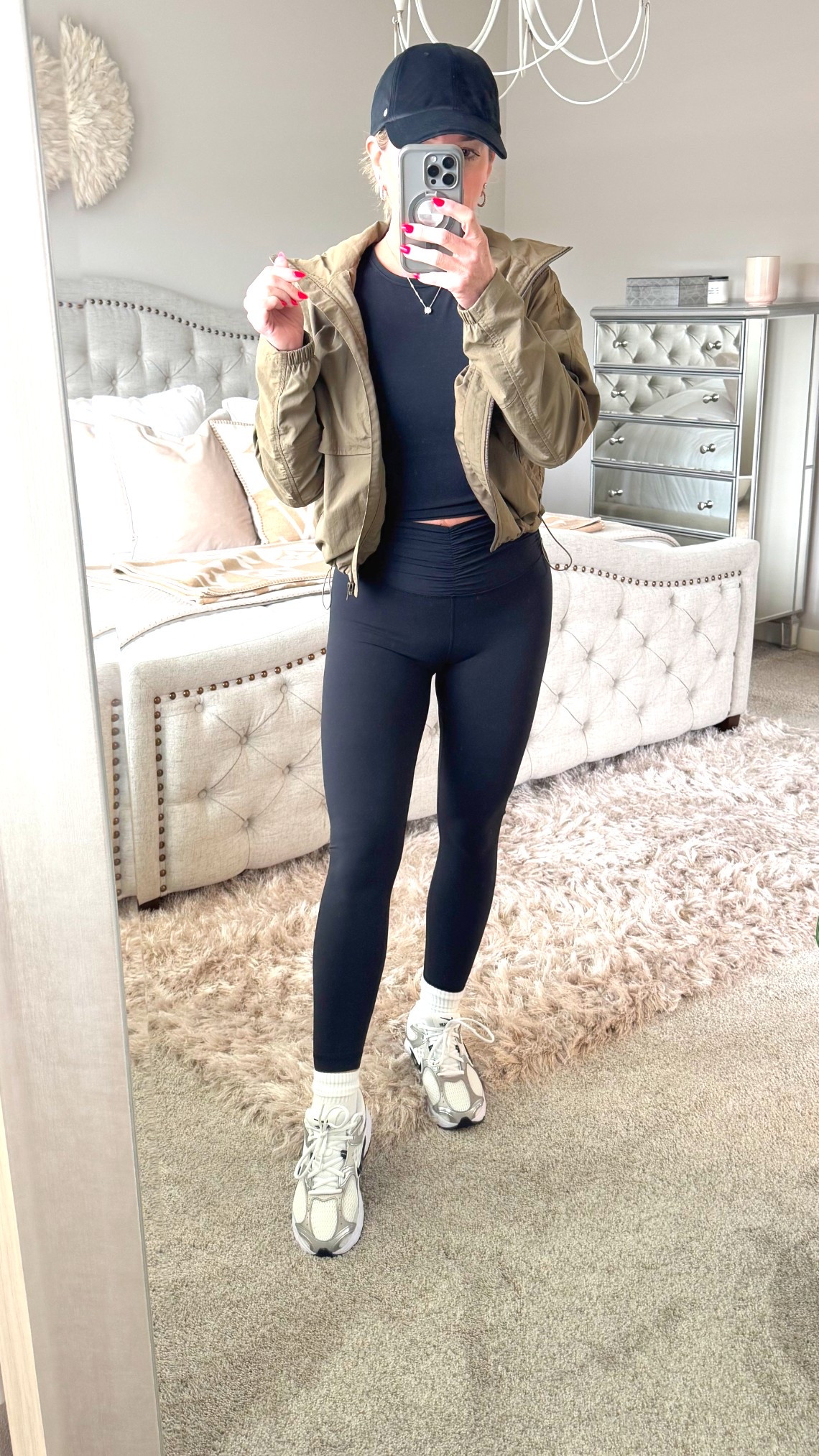 Lululemon hat
Lululemon leggings size 4
Lululemon top size 4
Aritzia socks
Quince jacket XS 
Nike sneaks run 1/2 size small 

#LTKmomlife #LTKActive #LTKSaleAlert