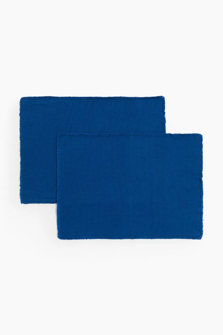 2-pack Canvas Placemats - Dark blue - Home All | H&M US | H&M (US + CA)