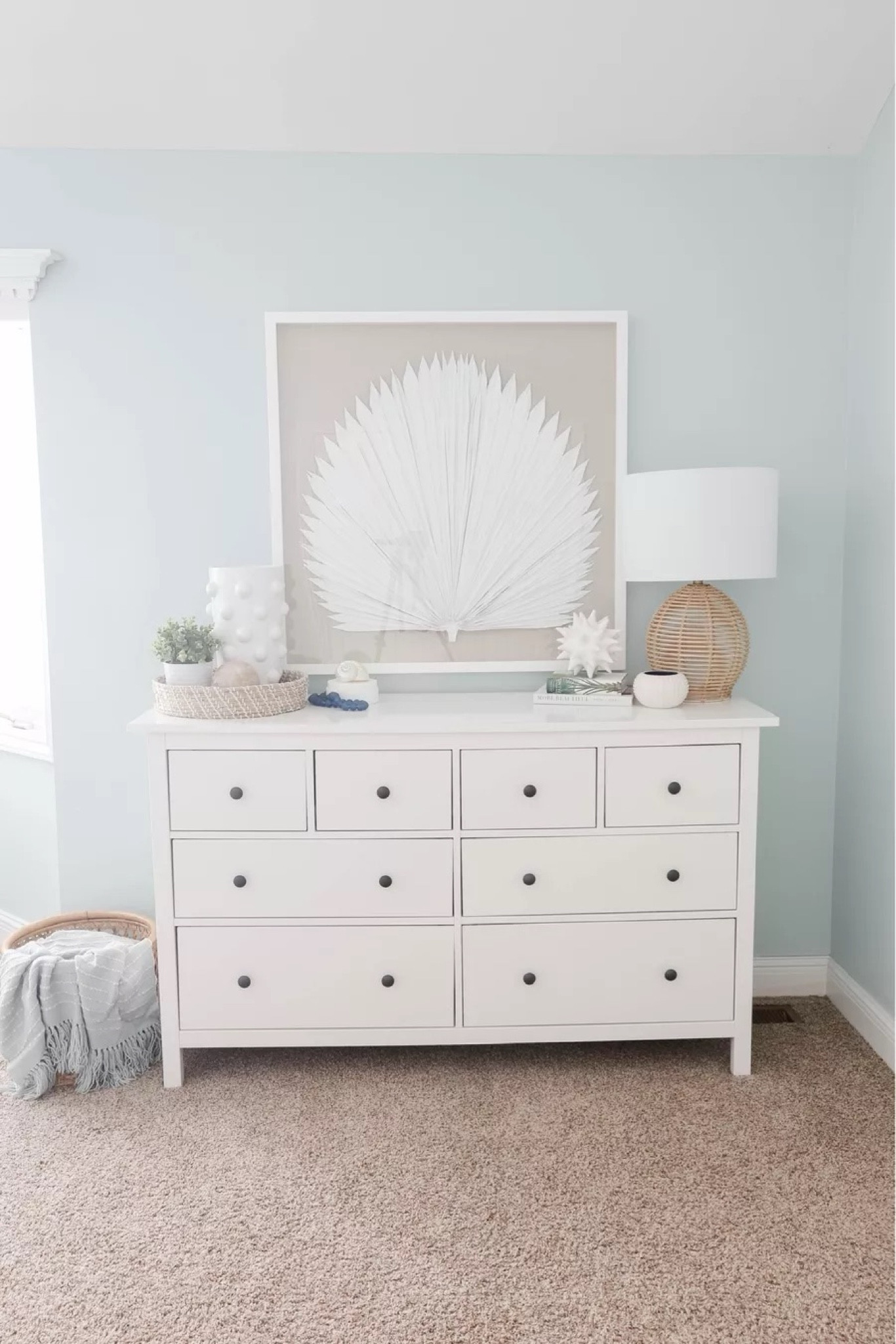 Modern coastal guest room dresser styling! Love this white dresser and these coastal bedroom decor items that I styled it with for a chic beach house look
10/10

#LTKStyleTip #LTKHome #LTKFindsUnder100