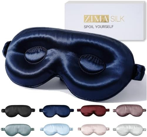 ZIMASILK Adjustable 22 Momme 100% Pure Mulberry Silk Sleep Mask, 3D Contoured Cup Eye Mask for Sl... | Amazon (US)