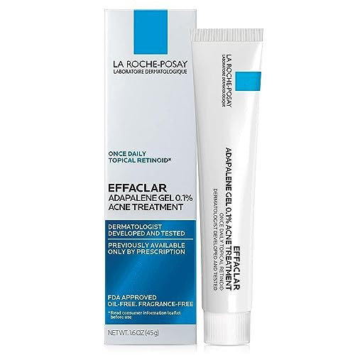 La Roche-Posay Effaclar Adapalene Gel 0.1% Acne Treatment, Retinoid Cream, Acne Medication Gel for Blackheads & Whiteheads, Oil Free, Helps Clear and Prevent Blemishes & Clogged Pores | Amazon (US)