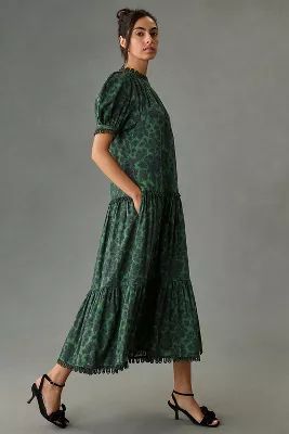RHODE Short-Sleeve Puff Midi Dress | Anthropologie (US)