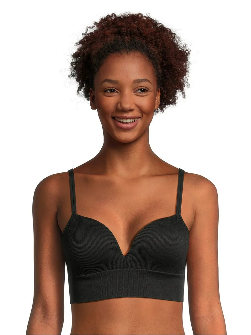 No Boundaries Women's Light Lift Wirefree Seamless Ribbed Bra, Sizes S-XXXL | Walmart (US)