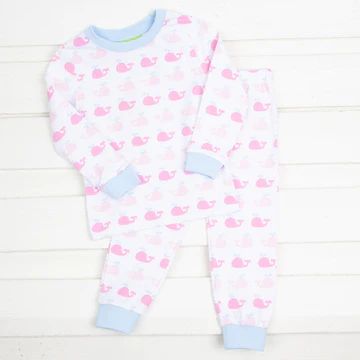 Pink Whale Print Knit Loungewear | Classic Whimsy