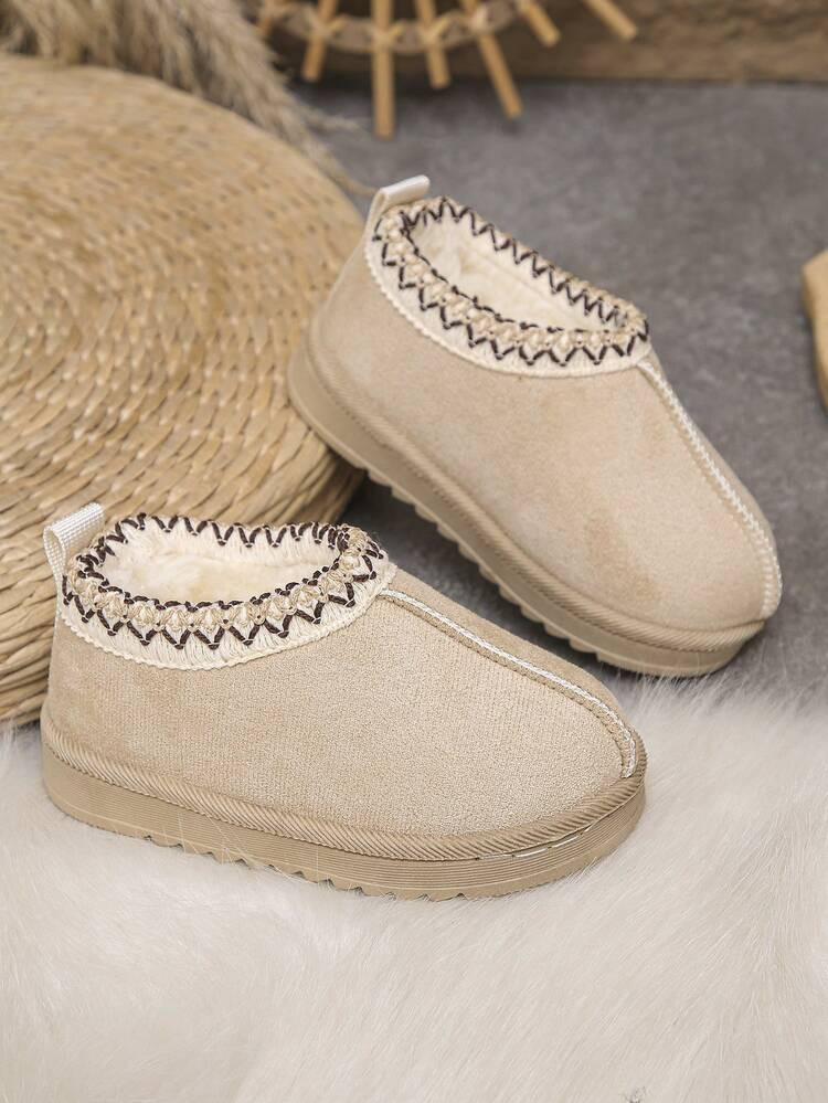 Children's Simple Color-Blocking Thermal Lined Warm Outdoor Snow Boots, Comfortable And Warm | SHEIN