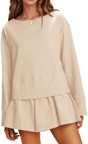 Cicy Bell Womens Long Sleeve Romper Dress Casual Loose Fit Boat Neck One Piece Shorts Jumpsuits F... | Amazon (US)