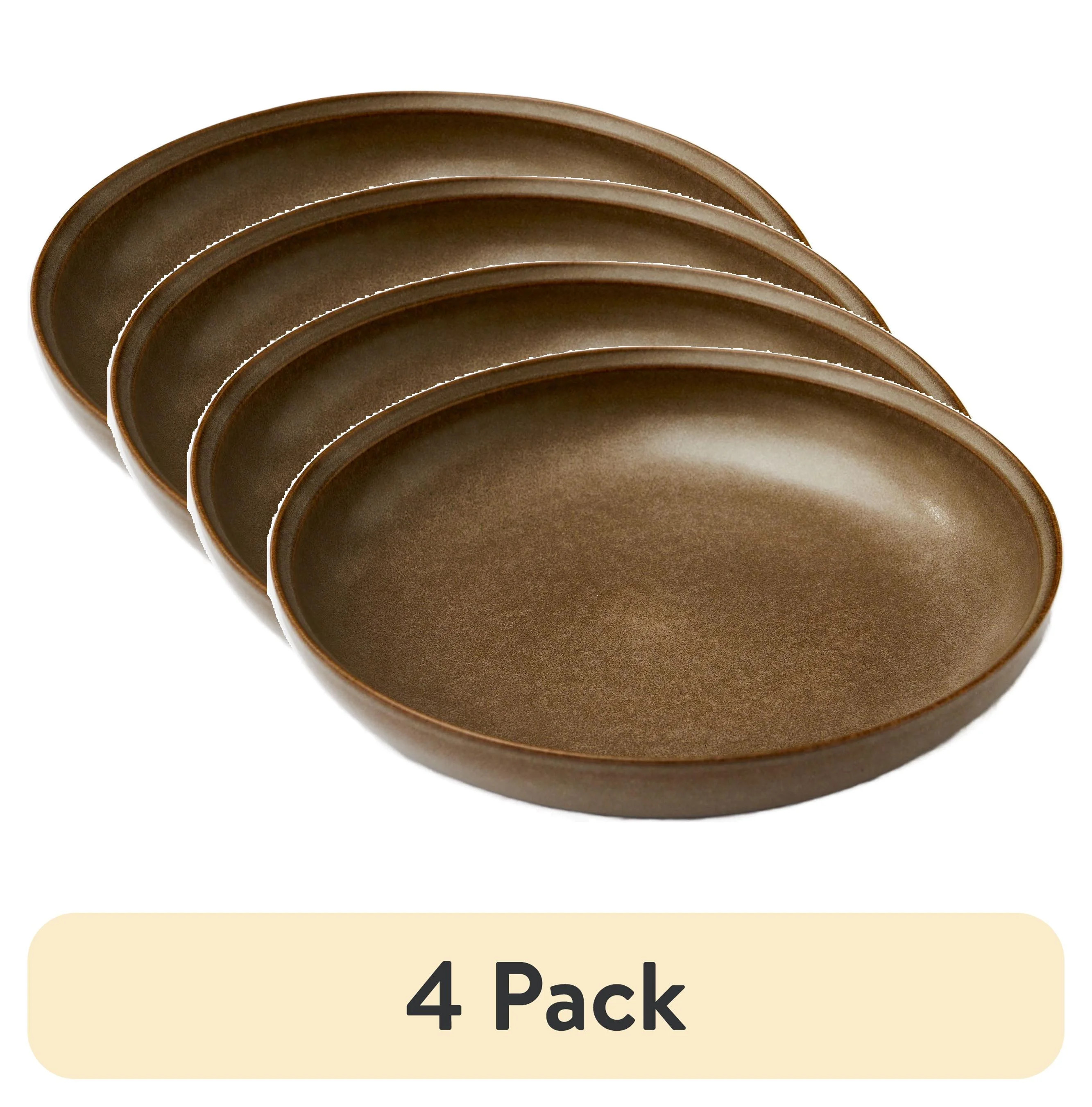 (4 pack) Better Homes and Gardens Banks Brown 8.9-inch Stoneware Dinner Bowl | Walmart (US)