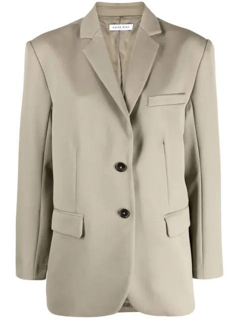 ANINE BING Quinn Wool Oversize Blazer - Farfetch | Farfetch Global