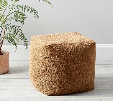 Cozy Teddy Faux Fur Pouf | Pottery Barn (US)