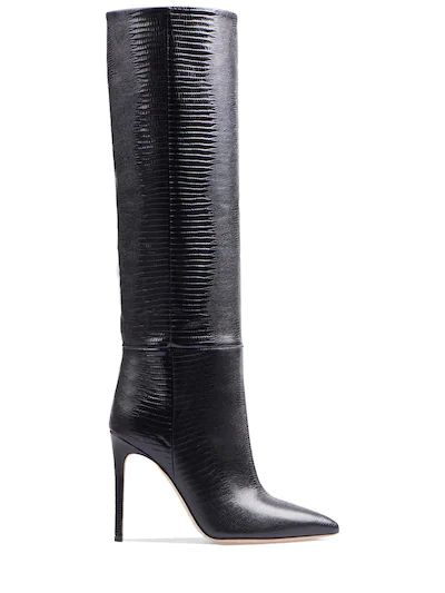 Paris Texas - 105mm lizard embossed leather tall boots - Black | Luisaviaroma | Luisaviaroma