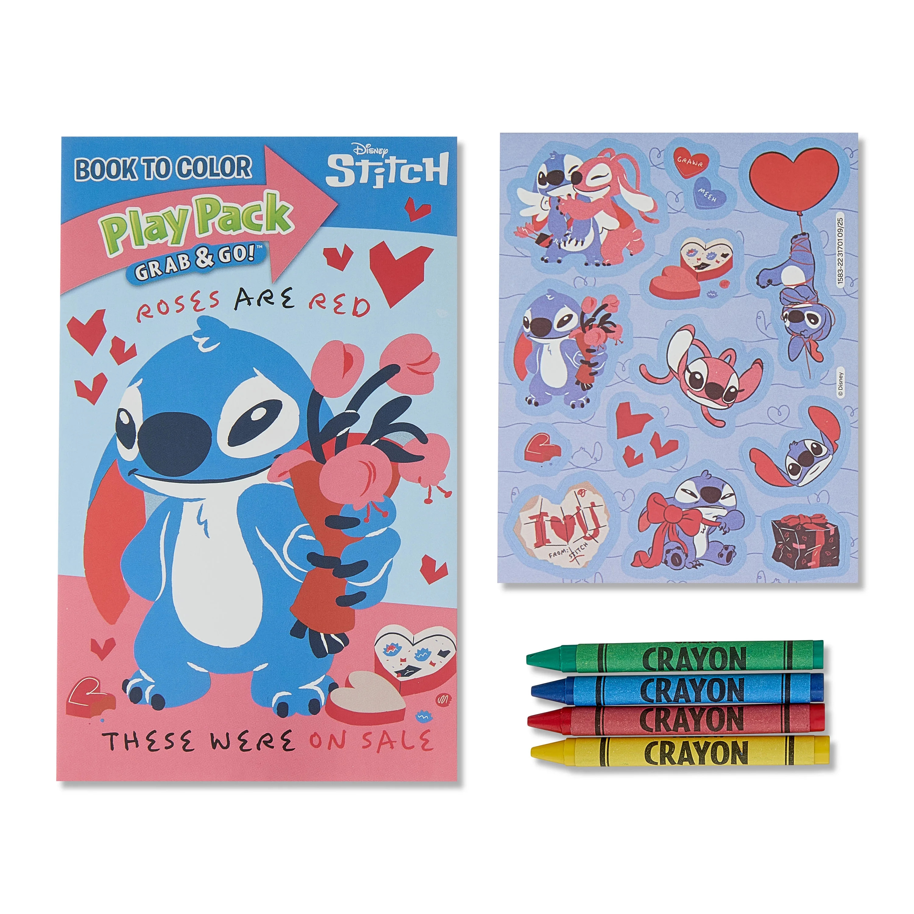 Disney Stitch Valentine's Day Grab & Go Play Pack, 24-Page Mini Coloring Book - Kids Activity by ... | Walmart (US)