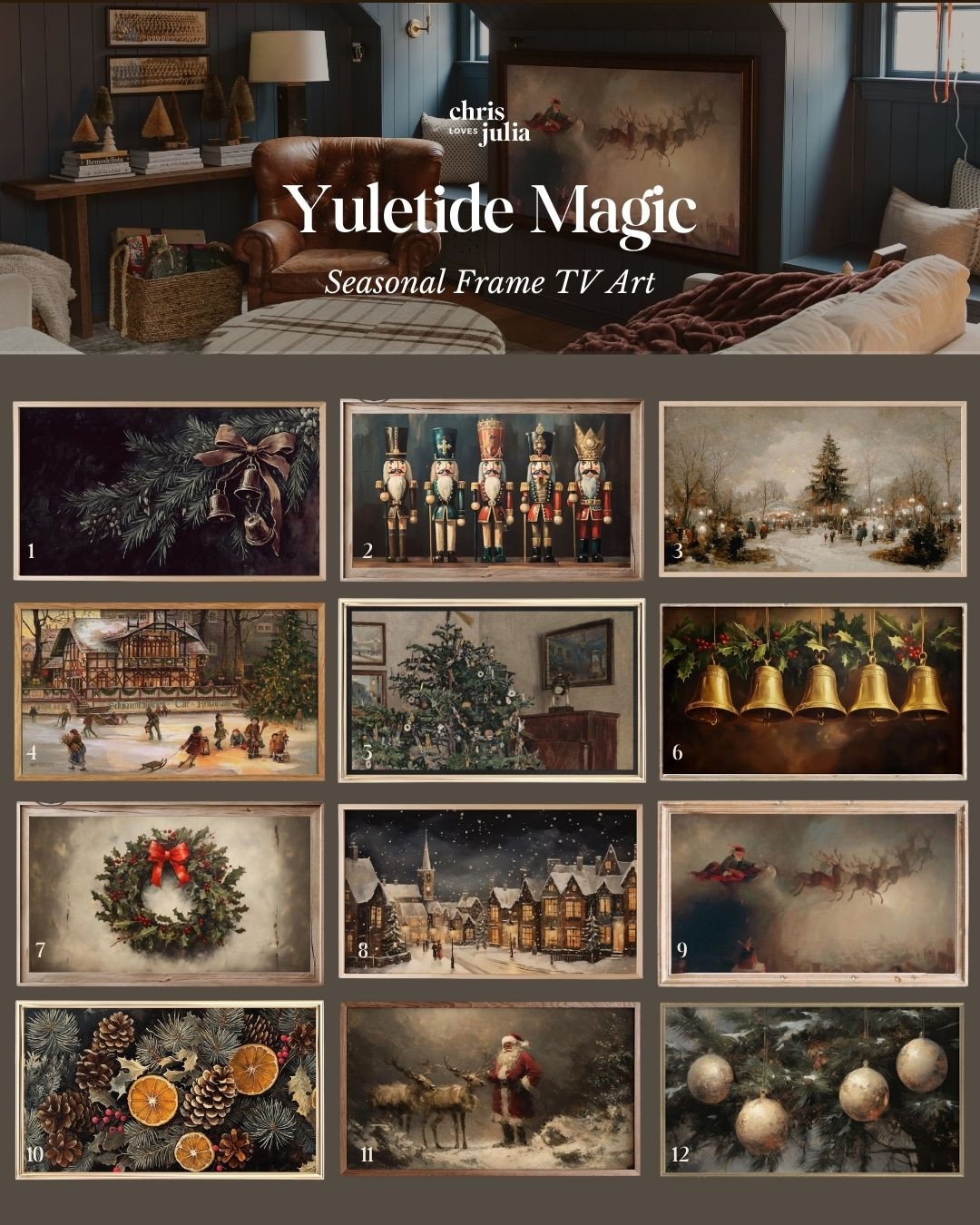 My picks for Christmas and holiday Frame TV art  

 #LTKHoliday #LTKHome #LTKFindsUnder50