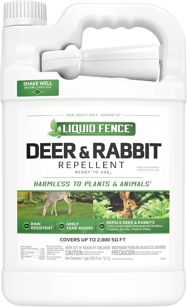 Liquid Fence Deer And Rabbit Repellent Ready-To-Use, Apply Year-Round, 1 Gallon | Amazon (US)