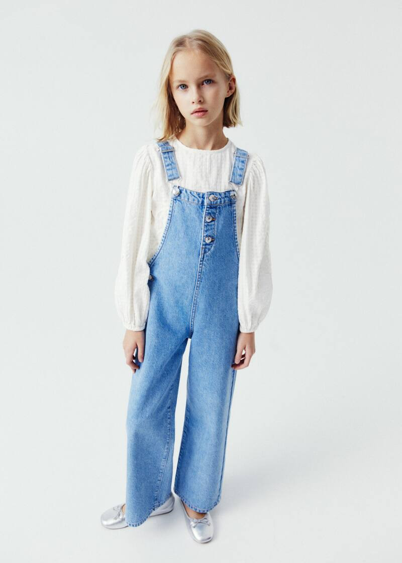 Denim buttoned dungarees -  Teenage girl | Mango Teen USA | MANGO (US)