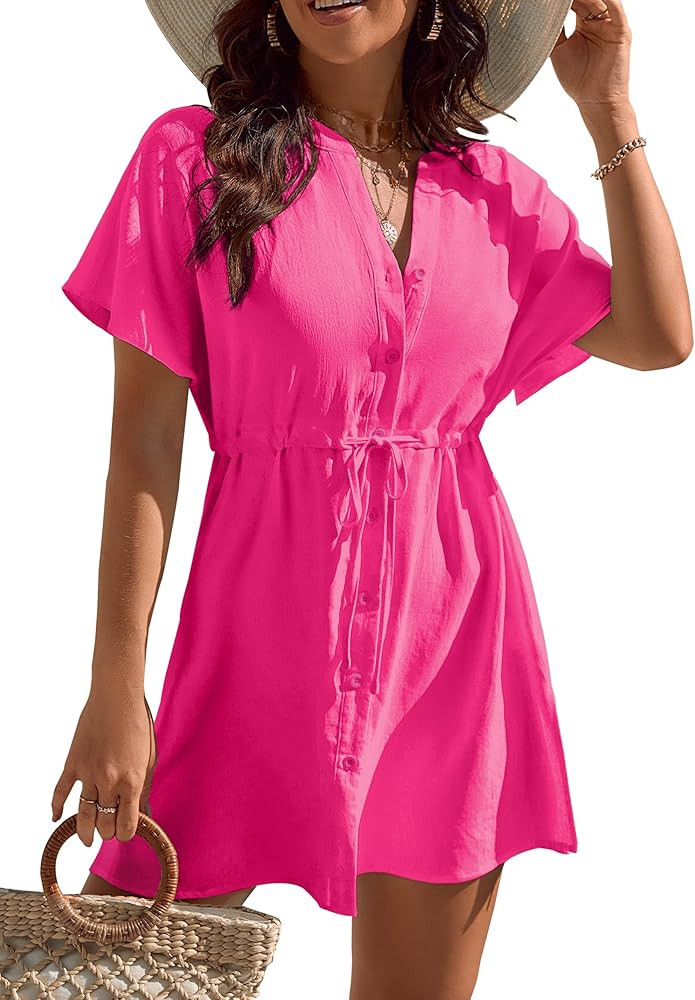 Blooming Jelly Women's Swimsuit Cover Ups Button Down Bathing Suit Coverups Bikini Beach Dress fo... | Amazon (US)