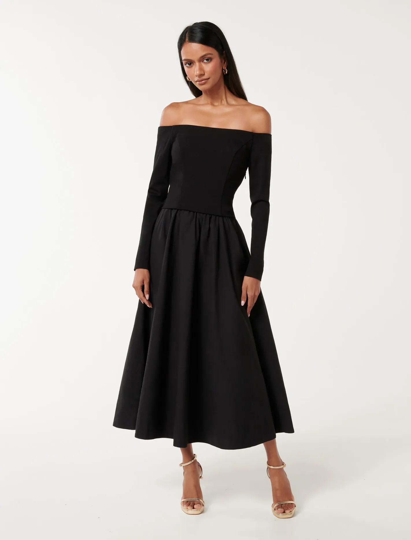 Savannah Petite Off Shoulder Dress | Forever New (AU)