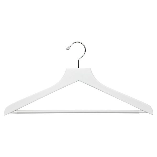 Petite Wooden Shirt Hanger Ribbed Bar White Pkg/6 | The Container Store