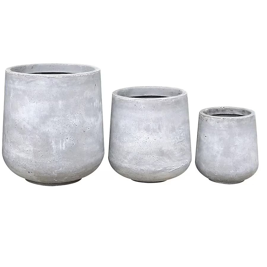 KANTE 3-Pack 16.5-in W x 17.3-in H Natural Concrete Contemporary/Modern Indoor/Outdoor Planter | Lowe's
