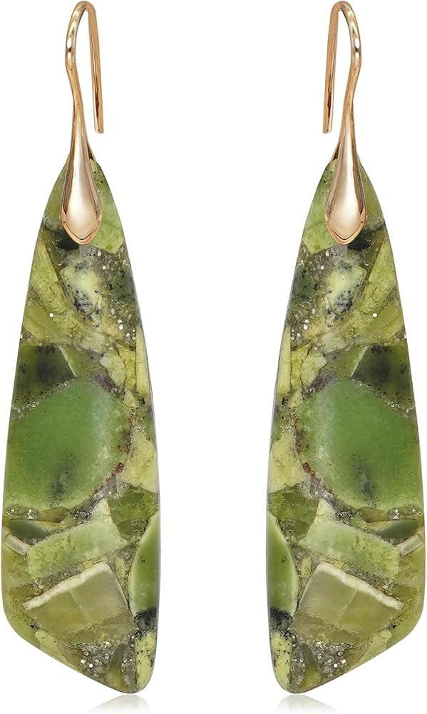 Natural Stone Earrings for Women Boho Triangles Dangle Drop Earrings | Amazon (US)