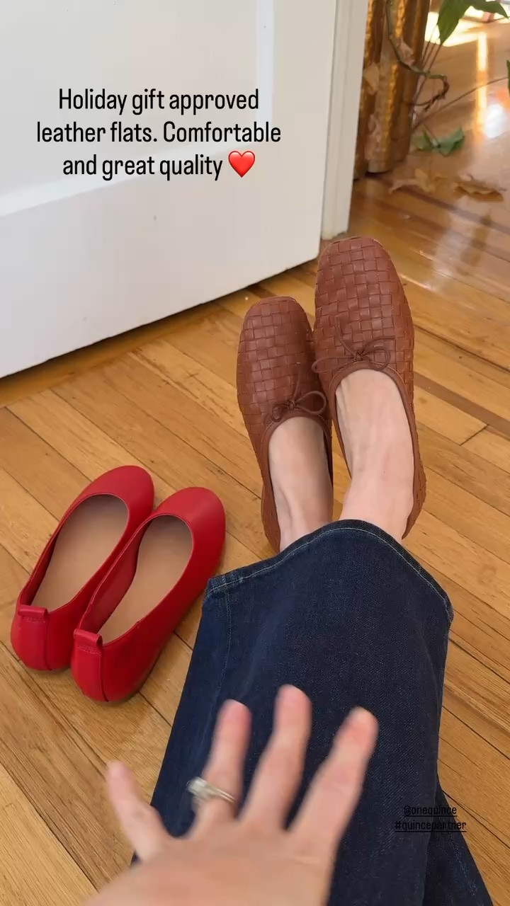 Quality leather flats perfect for holiday gifting. Size up if between sizes. @Quince #quincepartner