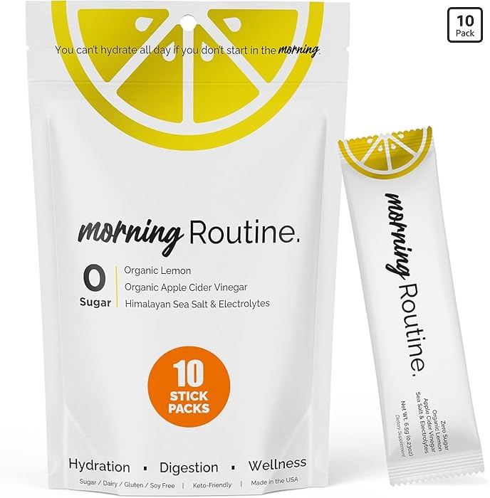 ROUTINE Morning Daily Hydration | Electrolyte Powder Packets with Apple Cider Vinegar, Lemon, and... | Amazon (US)