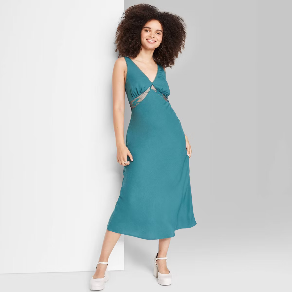 Women's Lace Detail Slip Midi Dress - Wild Fable™ | Target