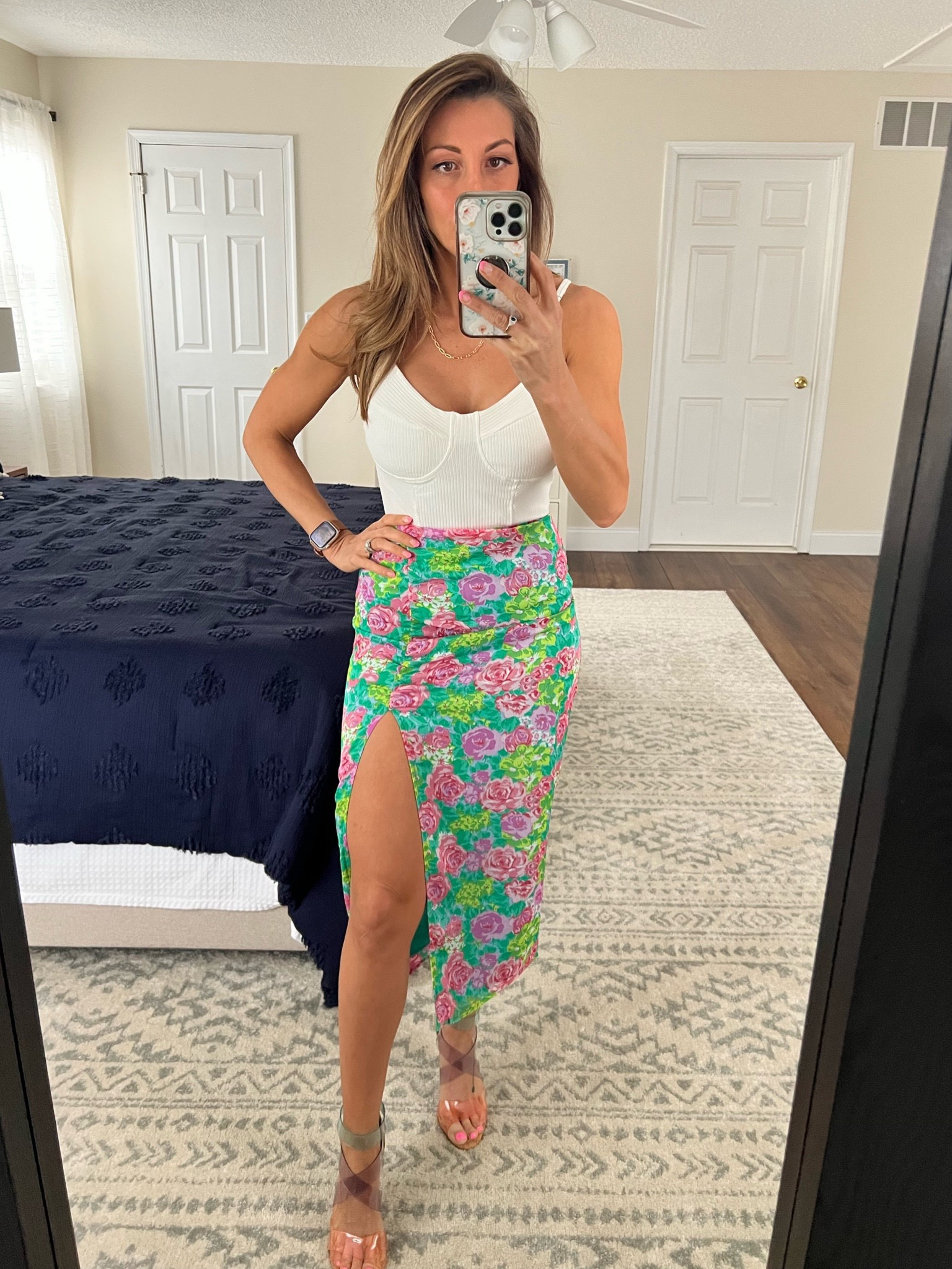 Obsessed with this skirt!!! The bright colors and floral design are perfect for spring. 🌸 

#Spring #springstyle #midiskirt #bodysuit #MothersDay #Vacation #Resort #graduation

#LTKtravel #LTKSeasonal #LTKFind