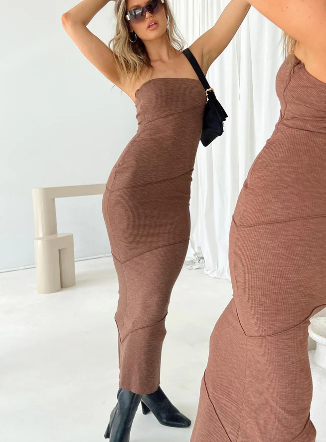 Oscar Midi Dress Brown | Princess Polly AU