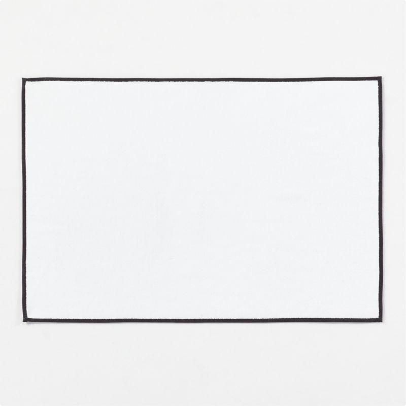 Range Organic Cotton White Bath Mat with Black Trim 24"x36" + Reviews | CB2 | CB2