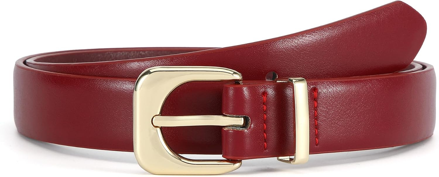 Earnda Belts for Women Faux Leather Waist Belt with Gold/Silver Buckle | Amazon (US)