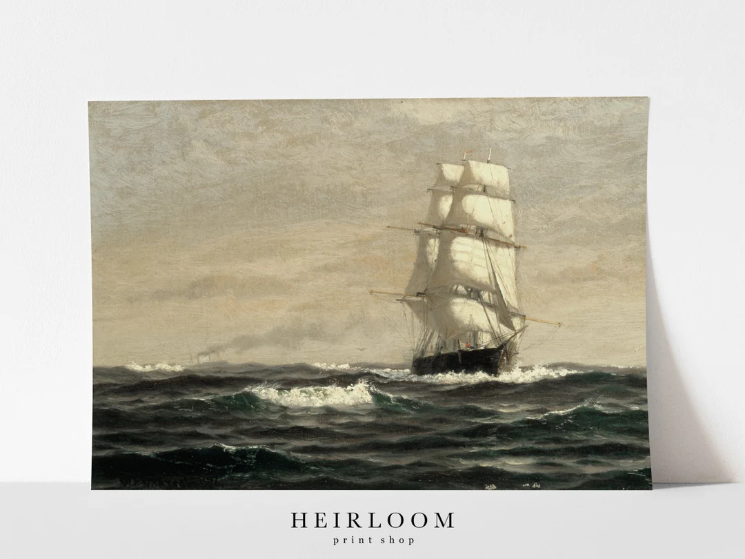 Ship Ocean Print  Painting of Ship  Nautical Prints  ART - Etsy Canada | Etsy (CAD)