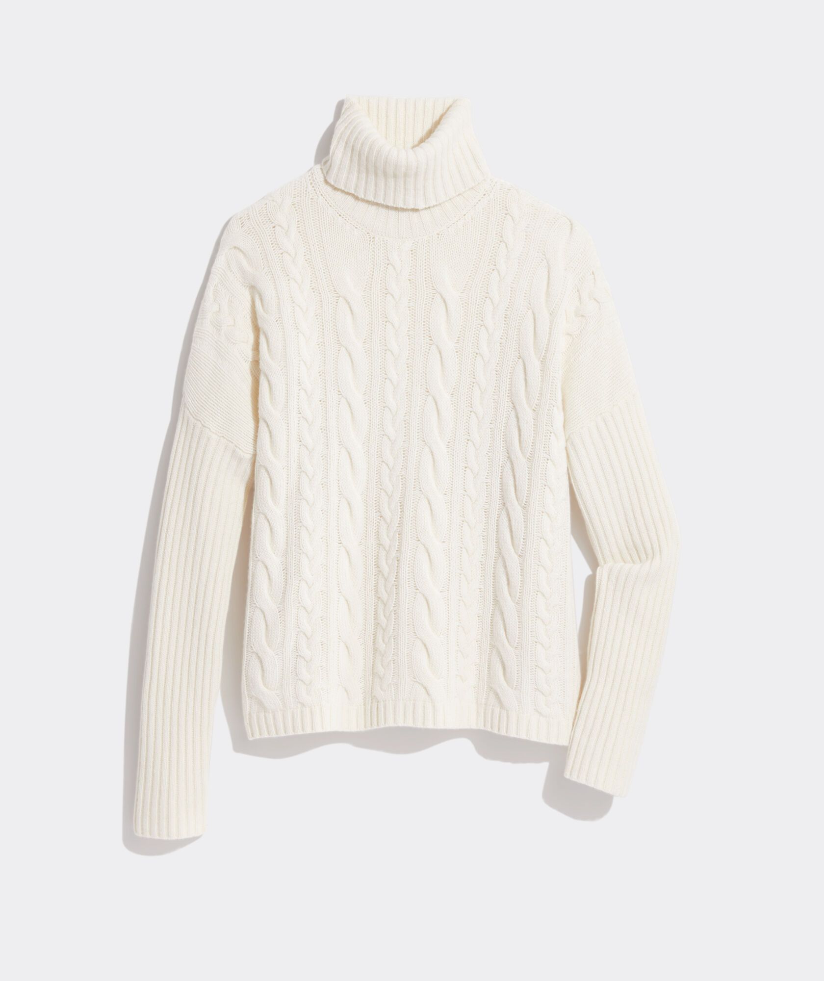 Drop-Shoulder Cable Turtleneck | vineyard vines