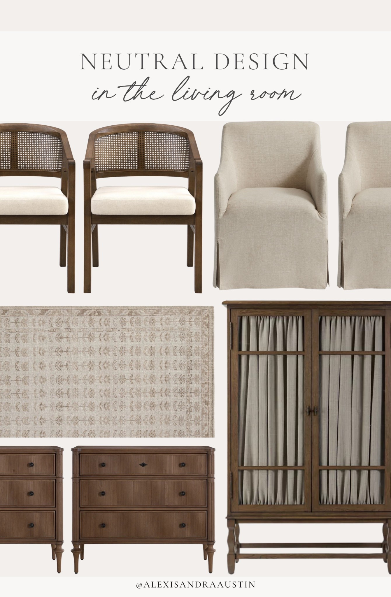 Neutral furniture favorite roundup! Loving the mix of moody wood tones combined with linen upholstered details and a timeless neutral area rug.

Home finds, neutral home inspo, furniture favorites, rich wood tones, living room refresh, dining room refresh, linen upholstered chair, neutral style area rug, accent table, cabinet hutch, Birch Lane, Lumens,Wayfair, Perigold, Pottery Barn style, shop the look!

#LTKHome #LTKSeasonal