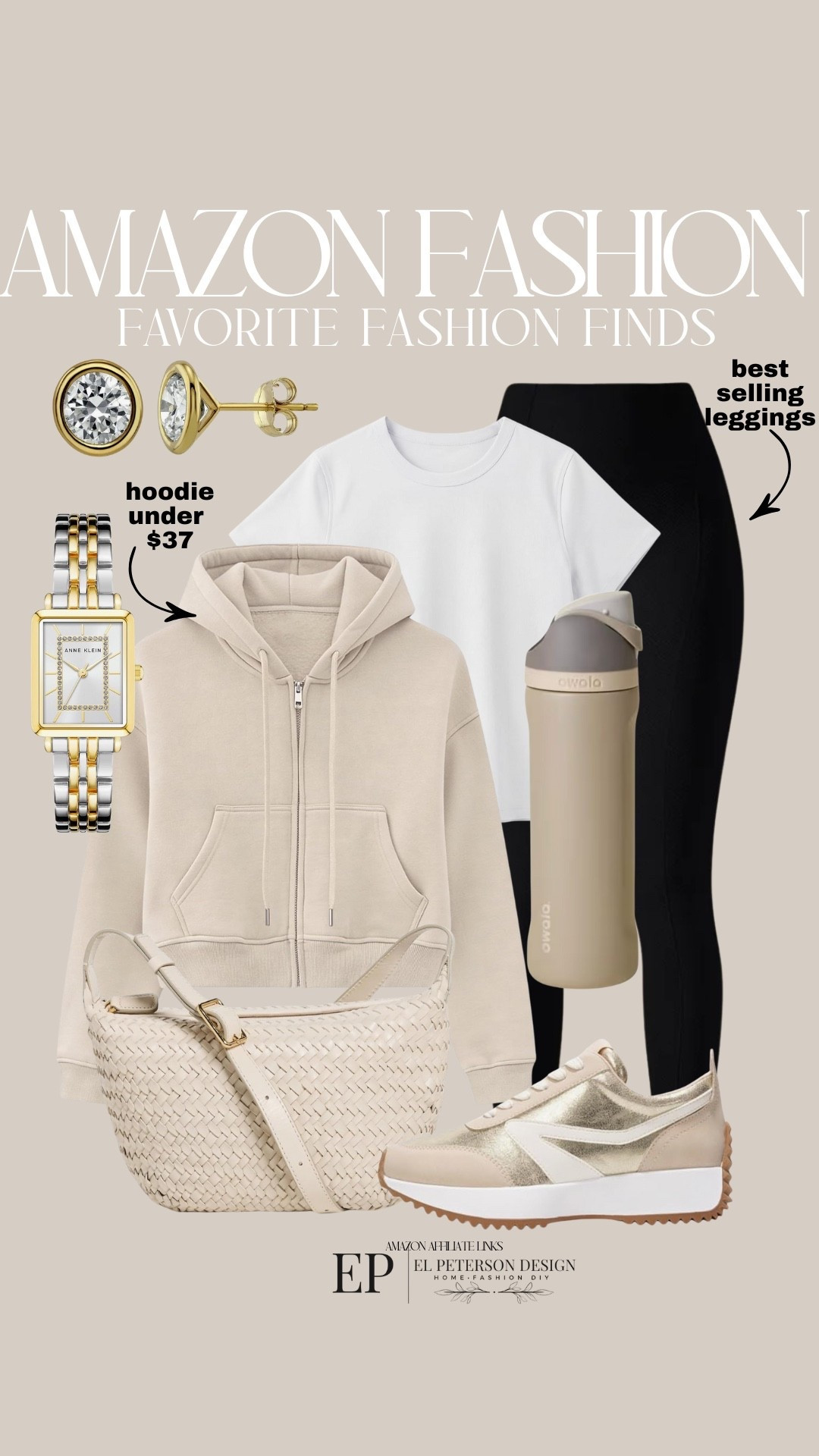 Amazon 
Tshirt
Leggings 
Sneakers 
Hoodie
Watch
Earrings 
Tumbler 