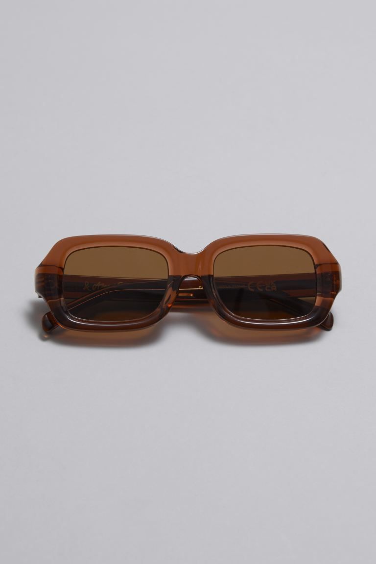 Oval-Frame Acetate Sunglasses - Brown - Ladies | H&M GB | H&M (UK, MY, IN, SG, PH, TW, HK)