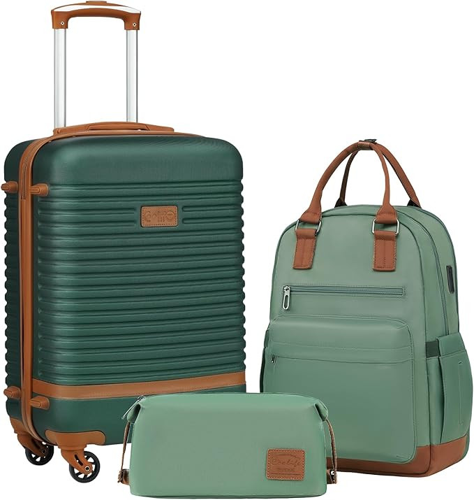 Coolife Suitcase Set 3 Piece Luggage Set Carry On Travel Luggage TSA Lock Spinner Wheels Hardshel... | Amazon (US)
