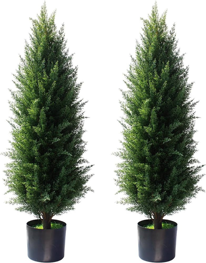 Kissilk Artificial Cedar Pine Tree Faux Plants Potted UV Resistant Bushes Plants for Indoor Outdo... | Amazon (US)