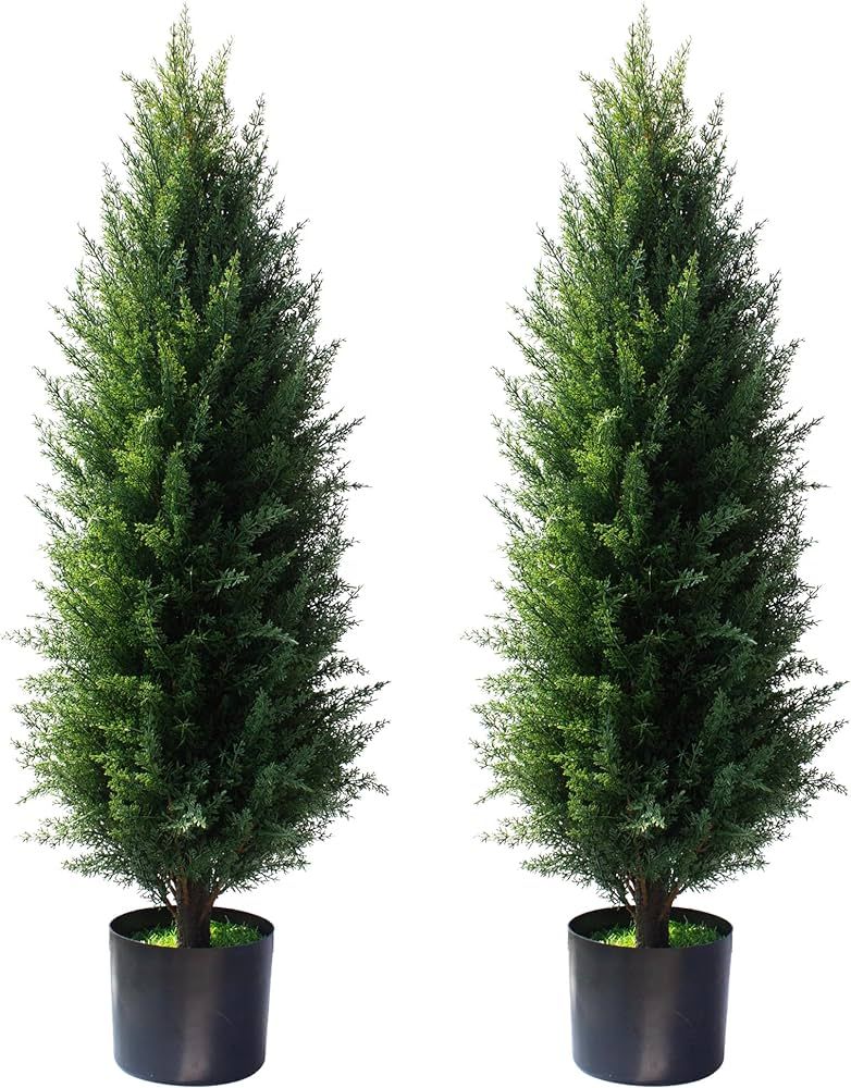 Kissilk Artificial Cedar Pine Tree Faux Plants Potted UV Resistant Bushes Plants for Indoor Outdo... | Amazon (US)