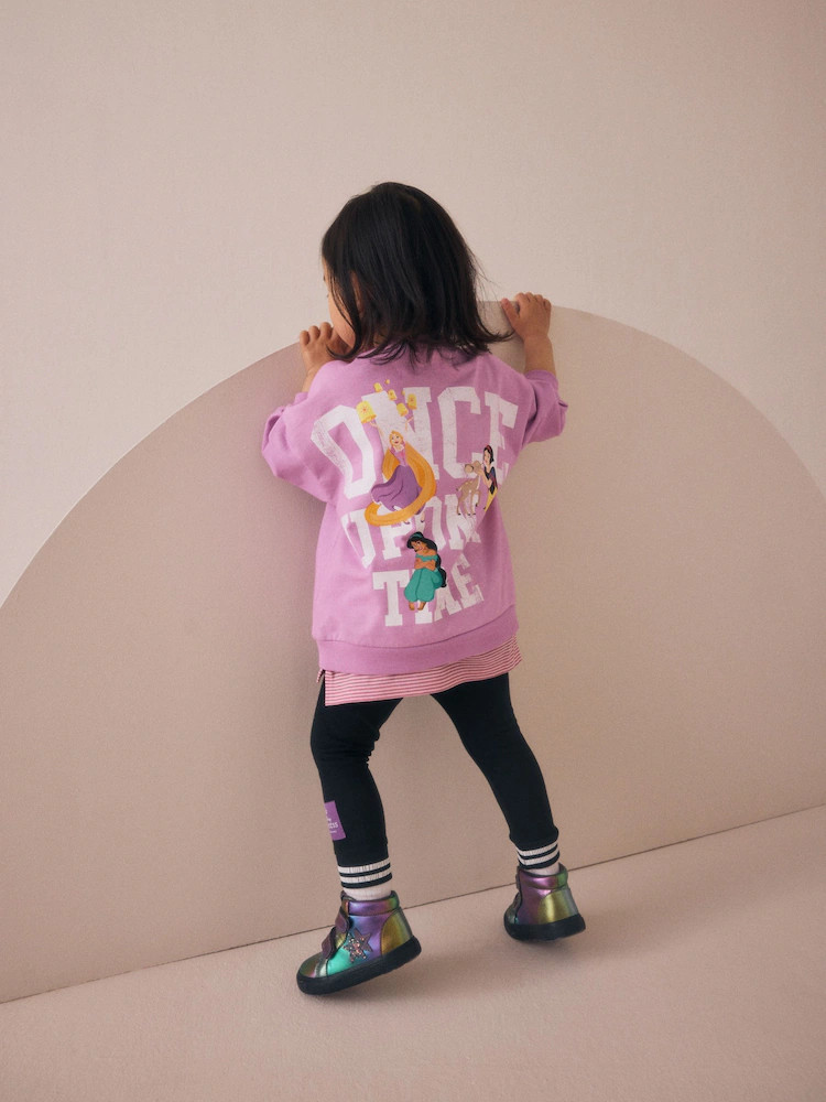 Purple Disney Princess Long Sleeve Mock Layer Top and Leggings Set (3mths-7yrs) | Next US