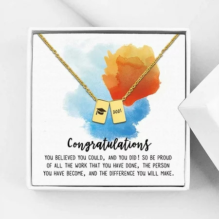 Anavia Graduation Gift for Her - Congratulations 2021 Graduation Gifts for Daughter - College | High School Graduation Gift for Friend -Stainless Steel Cube Necklace Graduation Gifts | Walmart (US)