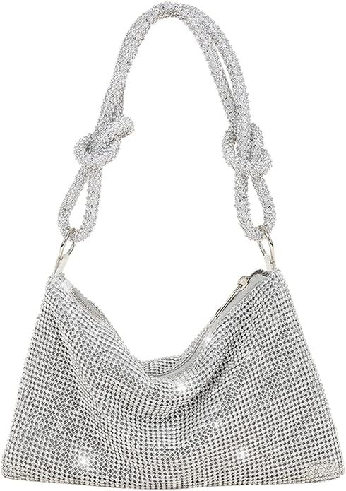 Rhinestone Purse for Women, Chic Evening Bag, Sparkle Metallic Diamond Clutch for Wedding Party C... | Amazon (US)