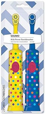 Amazon Brand - Solimo Kids Battery Powered Toothbrush, 2 Count | Amazon (US)