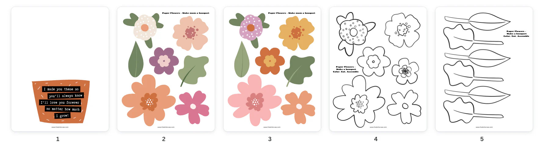 Mother's Day Flower Pot and Poem | Printable Activity | The Letter Vee