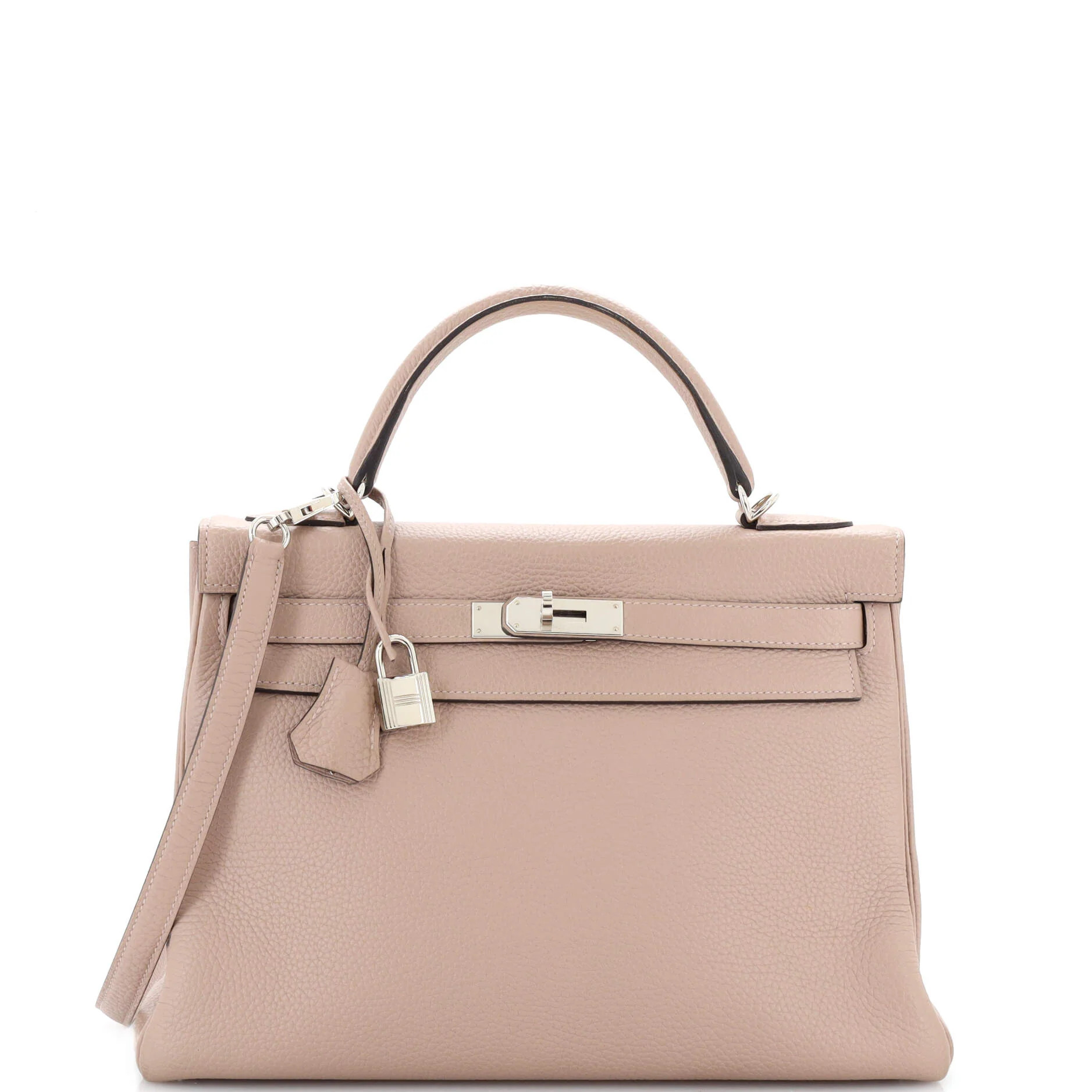 Hermes Kelly Handbag Glycine Clemence with Palladium Hardware 32 | Rebag